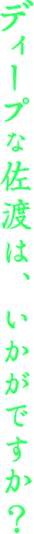 ディープな佐渡は、いかがですか??